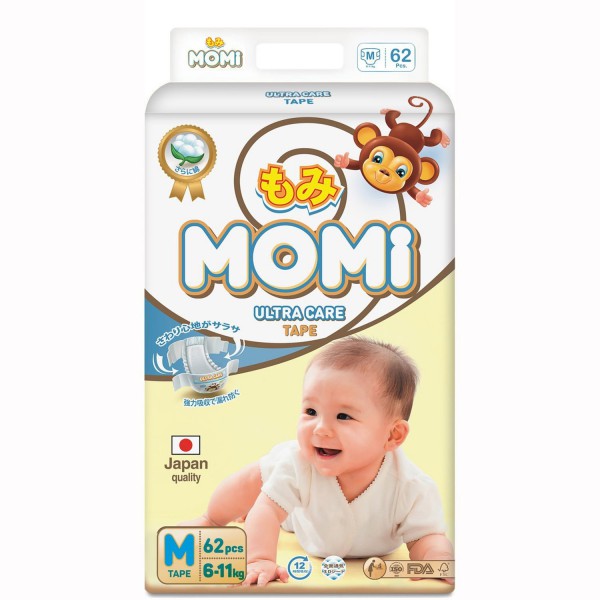 Подгузники Momi Ultra Care M (6-11кг) 62шт